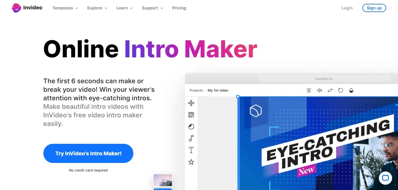invideo.io free intro maker without watermark