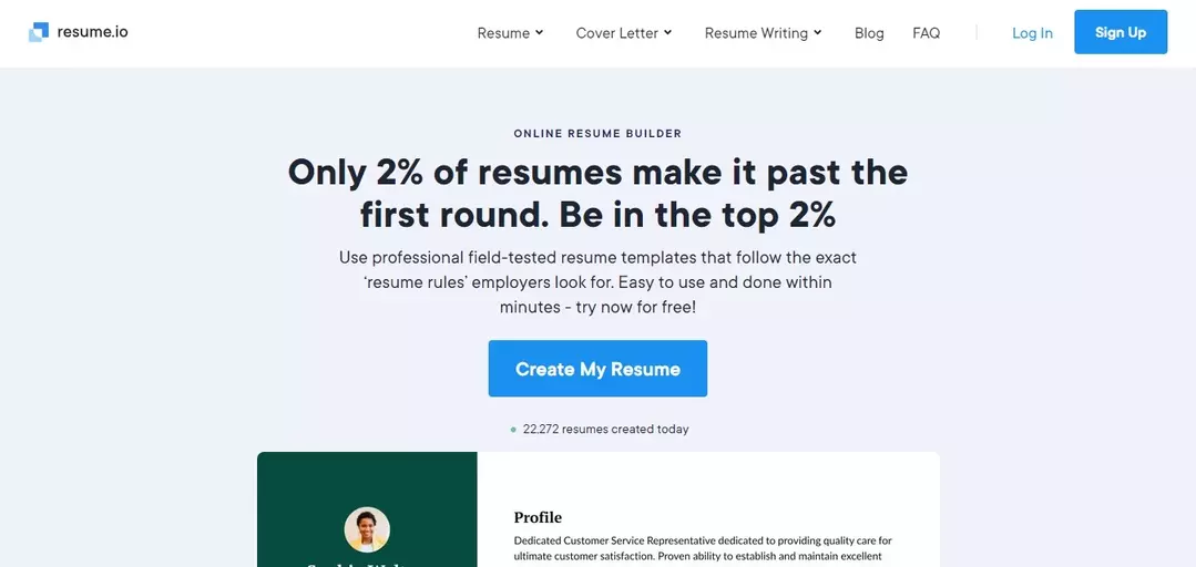 resume.io resume builder - Easy to create and download