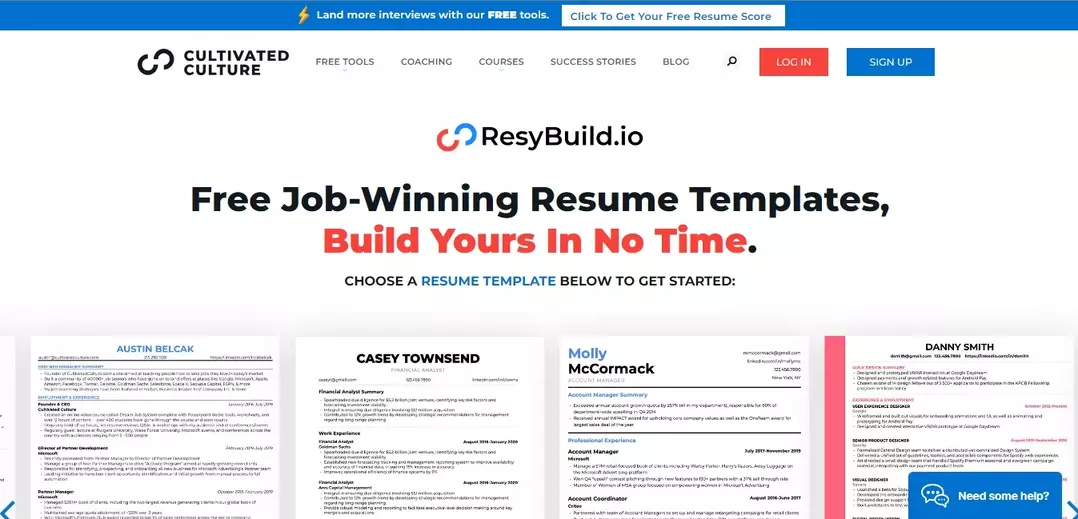 Free Job-Winning Resume Templates, Build Yours In No Time.