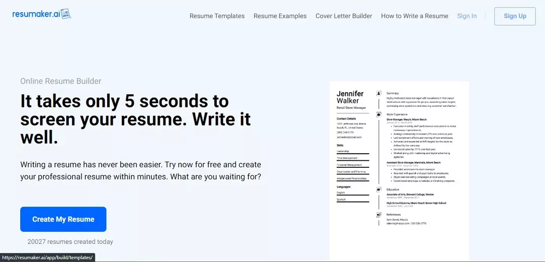 Resumaker.ai: Create a Perfect Resume | Free Resume Builder