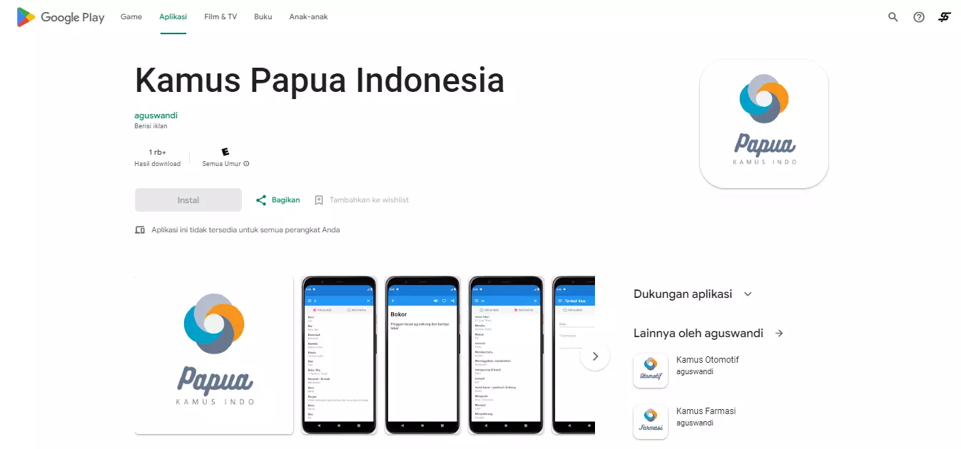 Aplikasi Translate Bahasa Papua ke Indonesia Kamus Papua Versi Terbaru