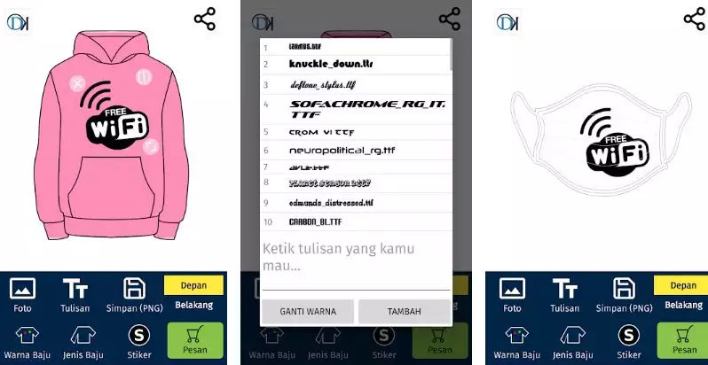 DesainKita aplikasi untuk mendesain baju