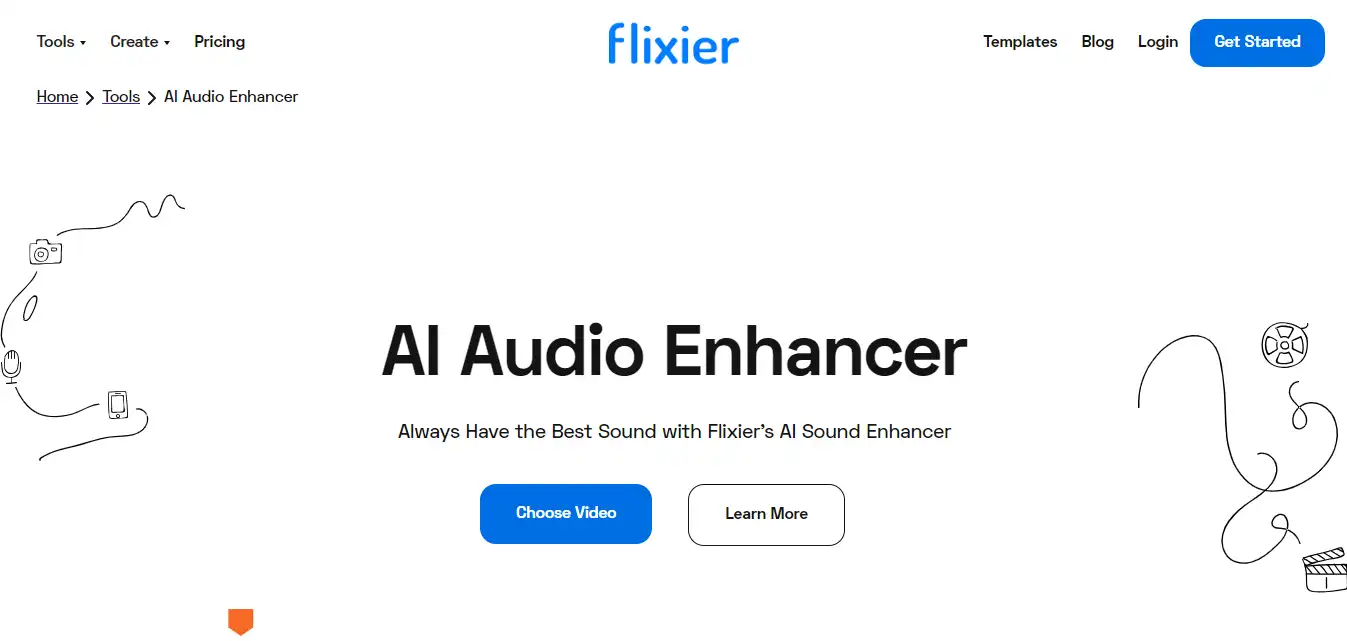 Flixier AI Audio Enhancer Online – AI Voice and Sound Memperbaiki Kualitas Suara Anda dengan Satu Klik