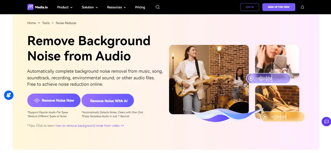 Remove Background Noise from Audio Online