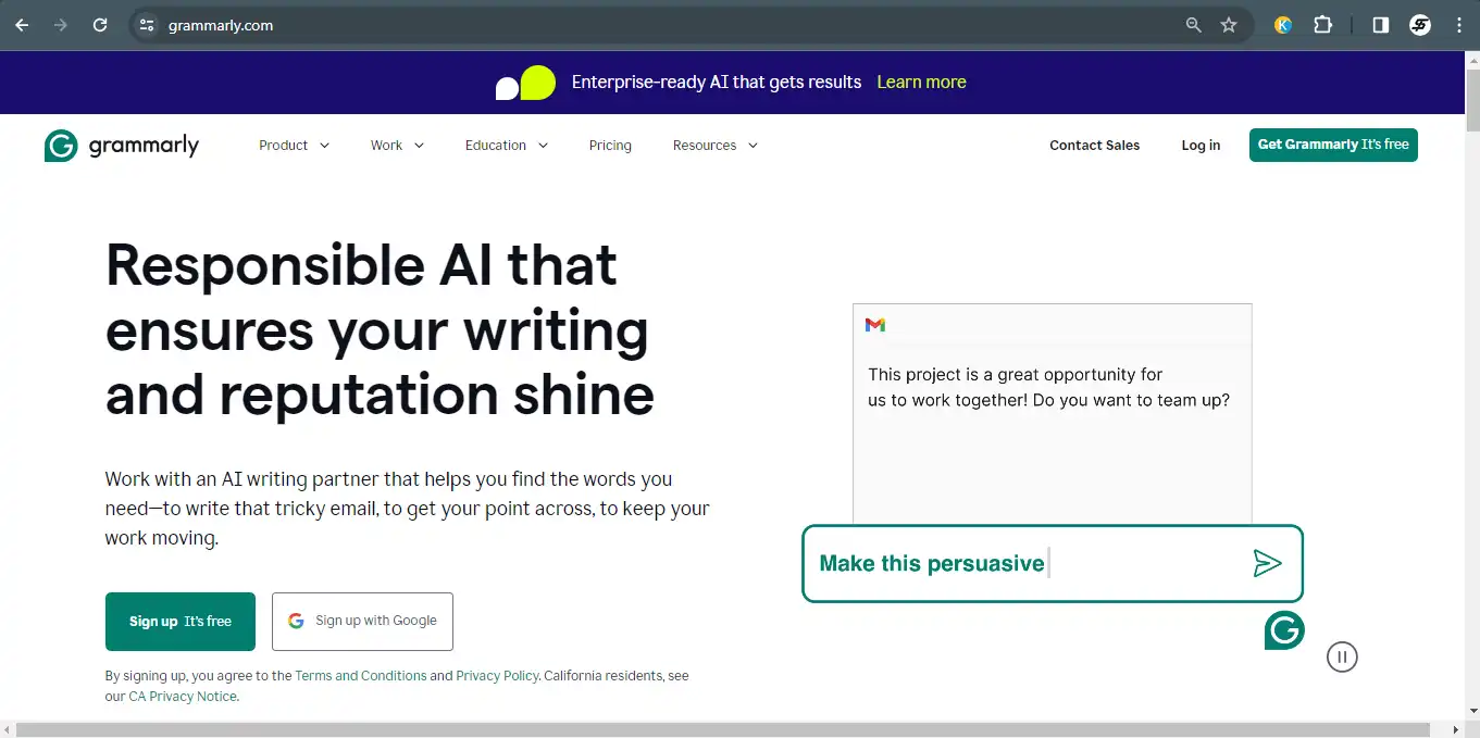 Grammarly - ai untuk membuat proposal