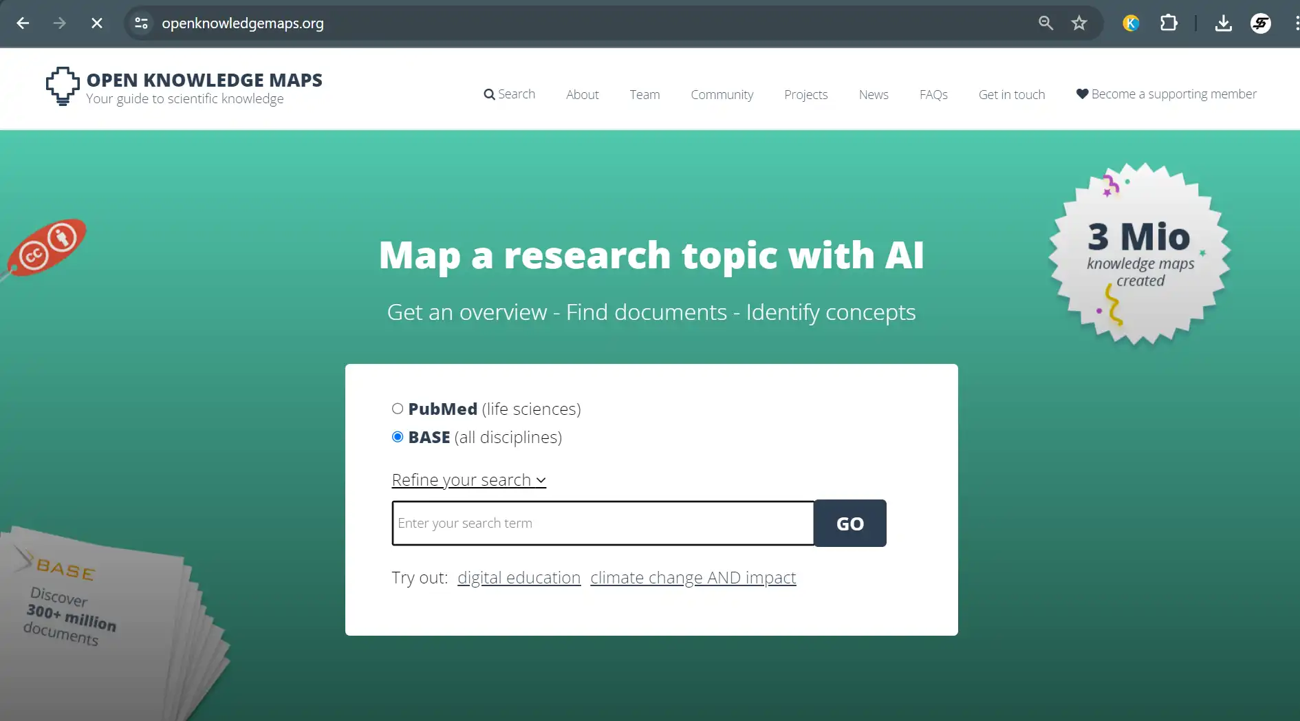 Open Knowledge Maps - AI untuk mencari jurnal