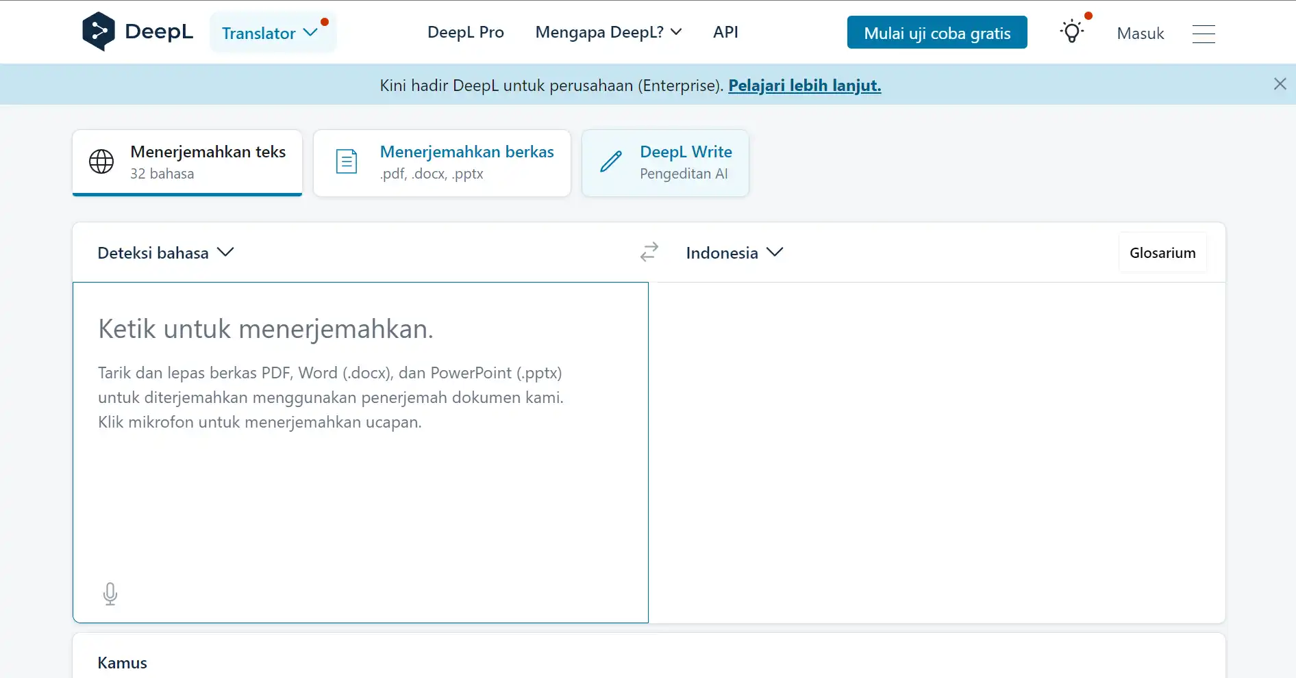 DeepL Translate - AI untuk translate jurnal