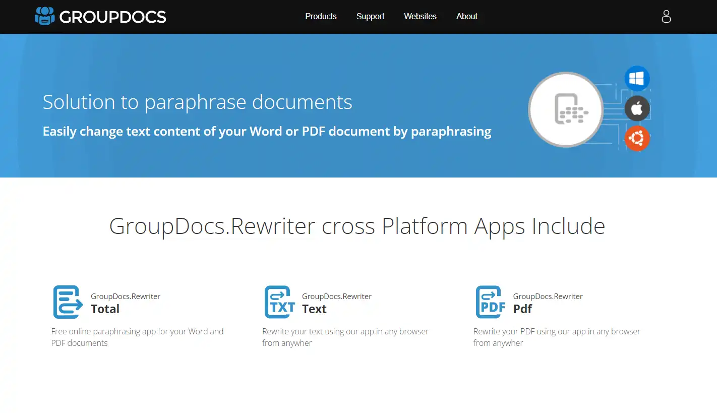 GroupDocs Rewriter - AI untuk merangkum jurnal PDF