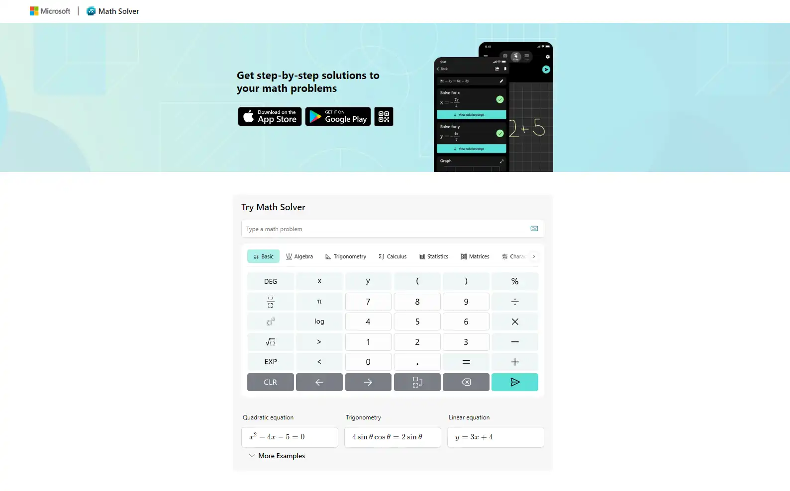 Microsoft Math Solver