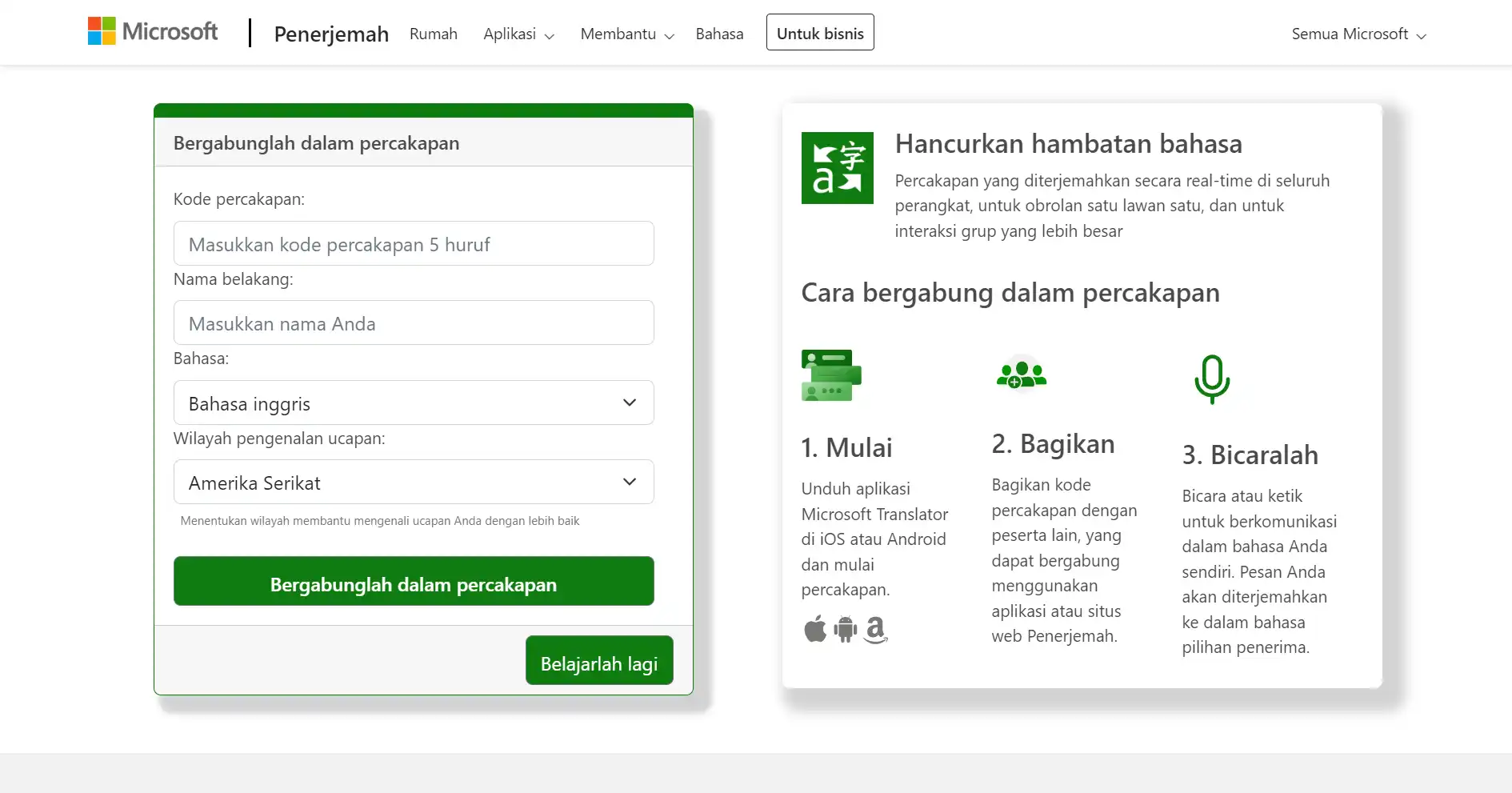 Microsoft Translator - AI untuk translate jurnal