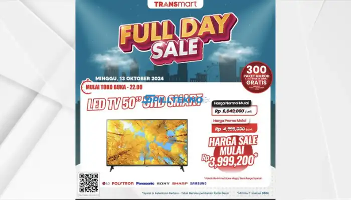 Diskon Besar-Besaran Smart LED TV 50 UHD di Transmart Full Day Sale Hemat Jutaan Rupiah!