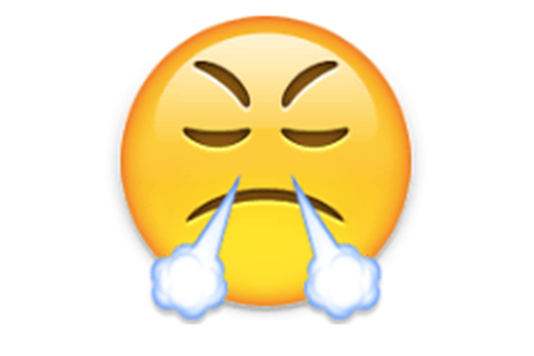 Emoji Wajah Mengeluarkan Asap