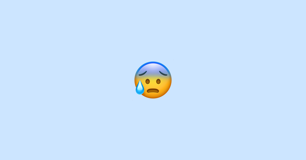 Emoji Wajah dengan Tetesan Keringat