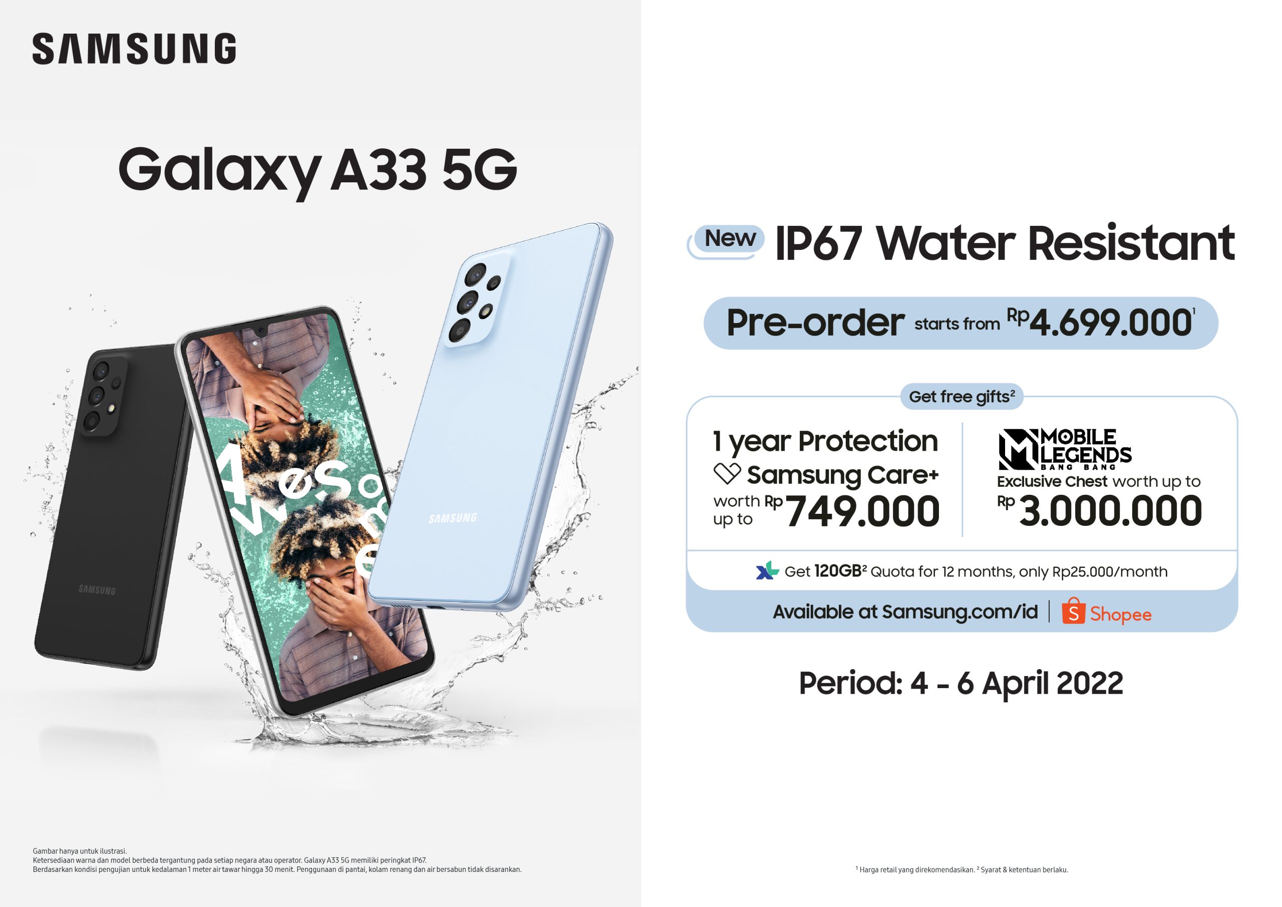 Harga Samsung Galaxy A33 5G Makin Terjangkau, Dibekali Serifikasi 1P67 Unggulan dengan Kamera Awesome