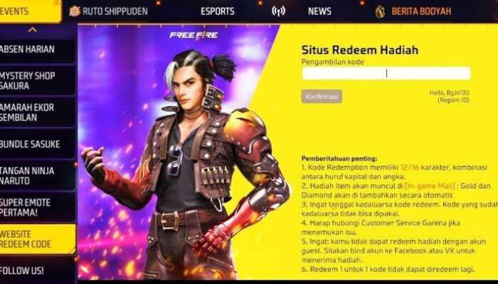 Kode Redeem FF Terbaru Datang Lagi! Buruan Sikat Hadiah Skin Machete & Katana!