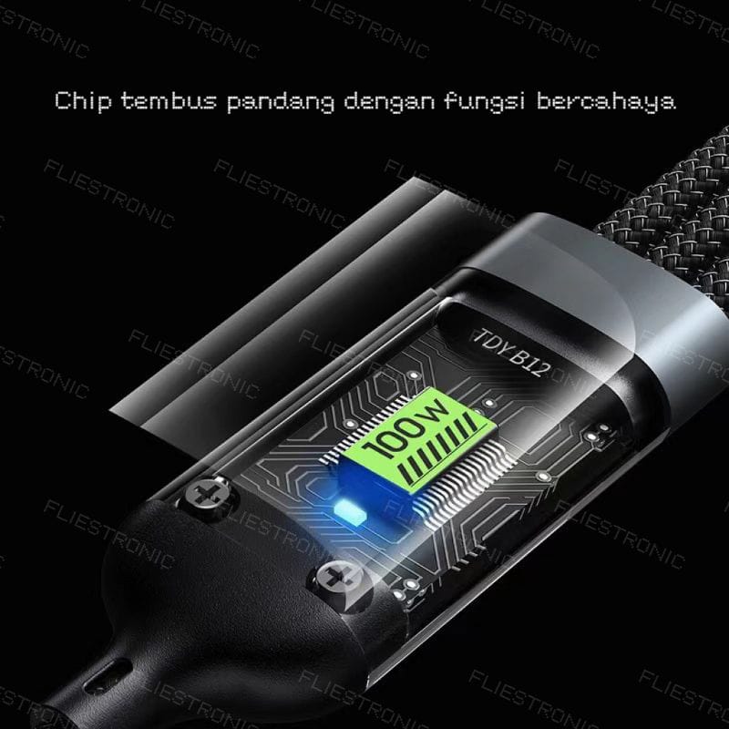 COD FLIESTRONIC Cable Charger 3in1 Fast Charging / Cable Type C, Lightning & USB/ Kabel Pengisi Daya