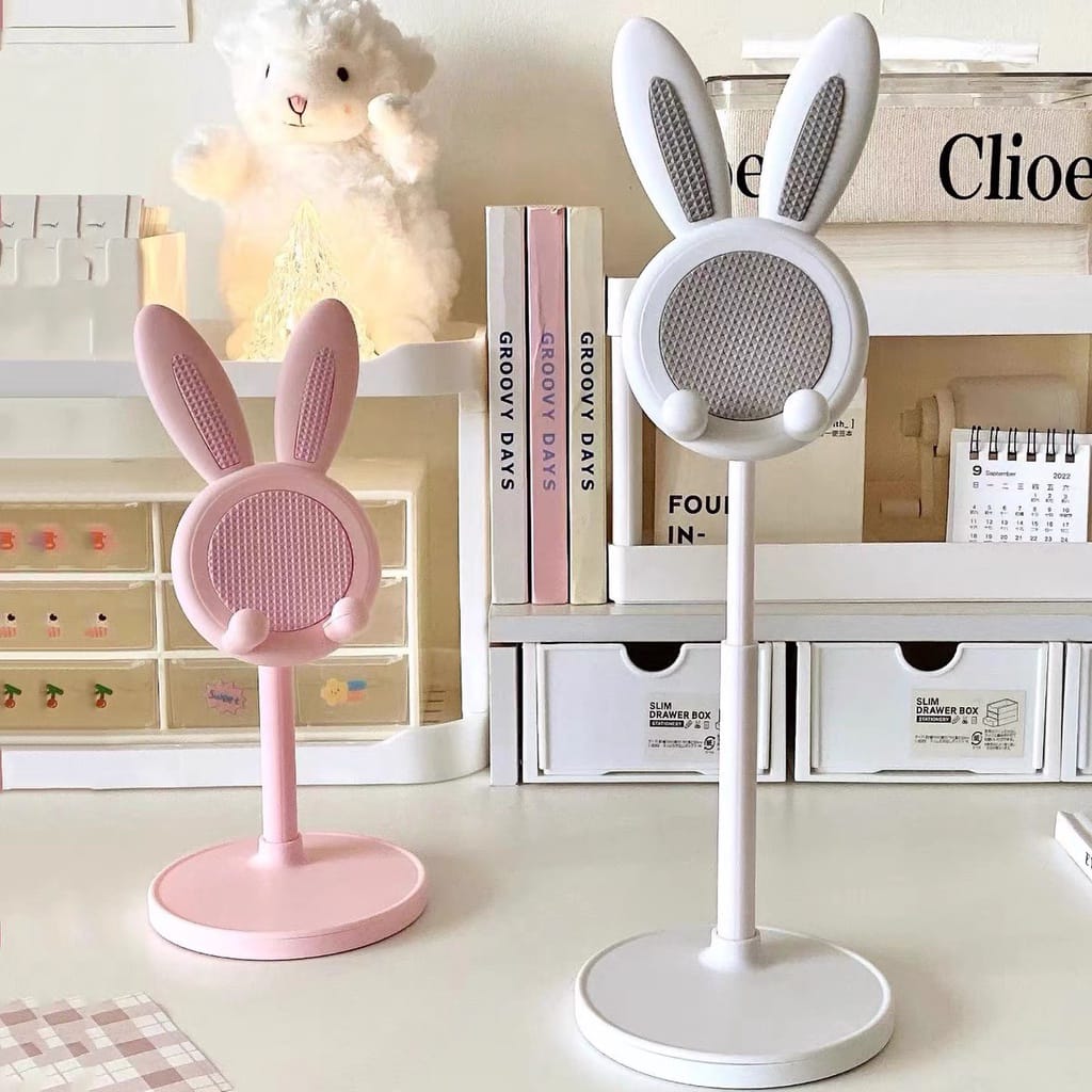 Stand Holder Phone Kelinci Cute Folding Dekstop Universal Portable