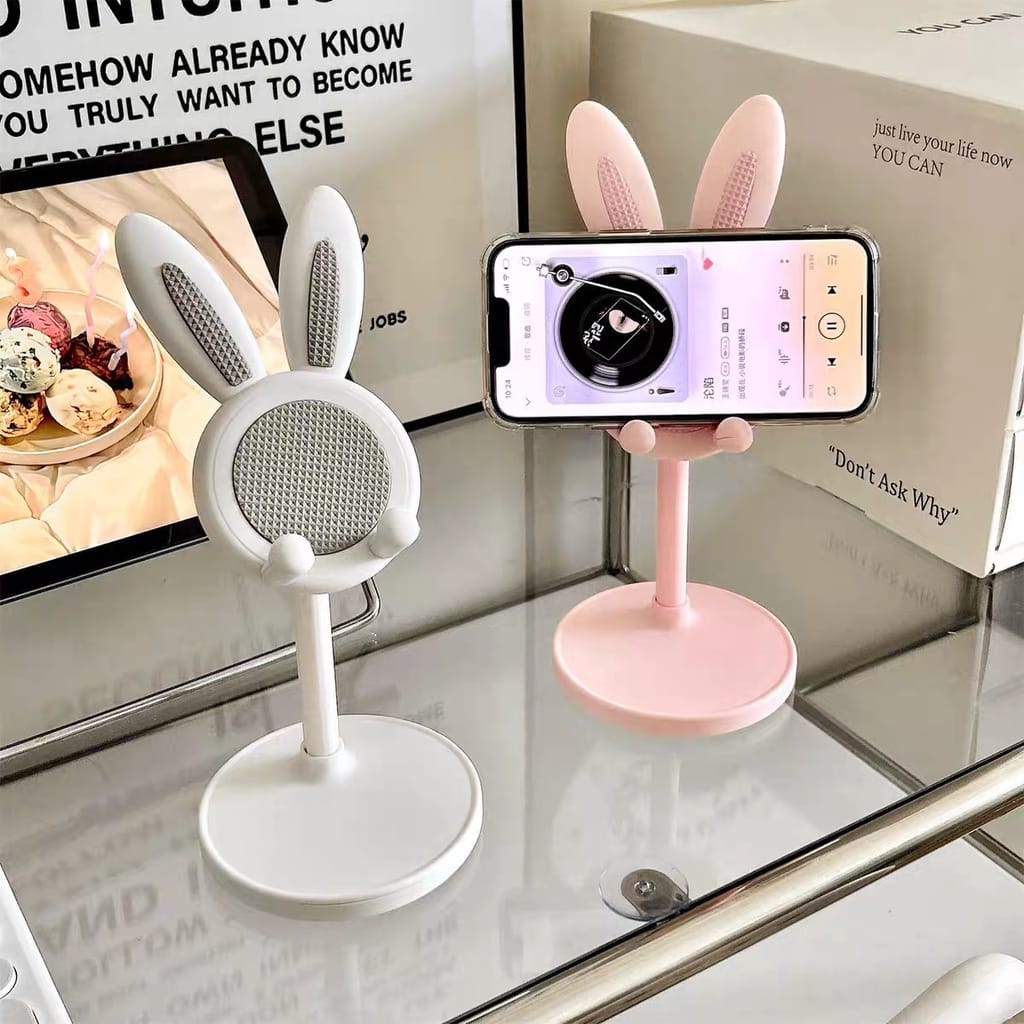 Stand Holder Phone Kelinci Cute Folding Dekstop Universal Portable
