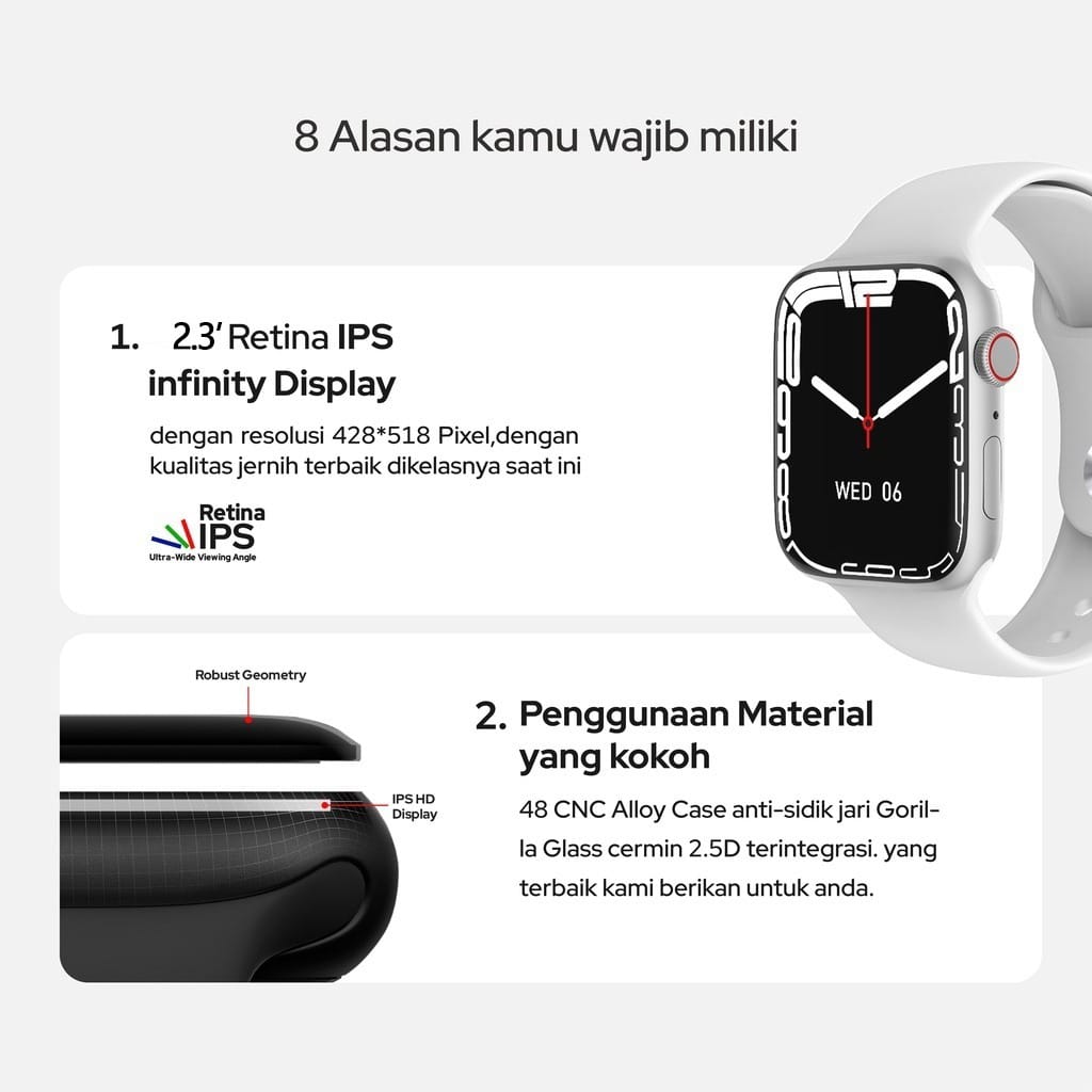SmartWatch i9 PRO MAX S Original Smartwatch 2.3 “HD Full Touch Screen Wireless Charge Bluetooth Call Samsung Jam Tangan Pria Wanita