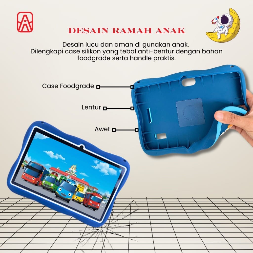 AMIYO Tablet Edukasi Anak A15Pro 4/64GB 2Camera Wifi/Hotspot Only 8 inchi IPS Screen 4500MaH Tablet Anak Murah /Tablet Edukasi