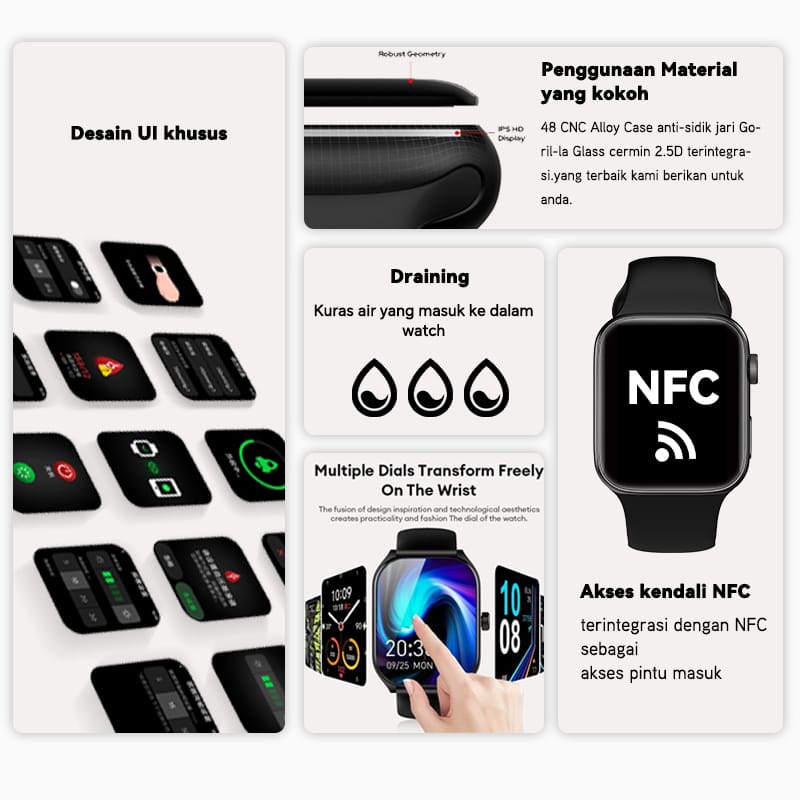 Samsung Samrt watch 10 Pro Max Original with 2.2″ HD AMOLED Display GPS NFC Waterproof Bluetooth Call Smartwatch wanita pria