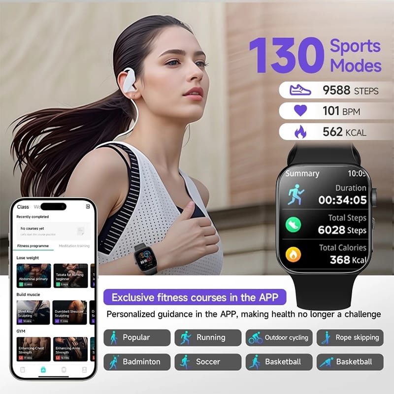 Samsung Samrt watch 10 Pro Max Original with 2.2″ HD AMOLED Display GPS NFC Waterproof Bluetooth Call Smartwatch wanita pria