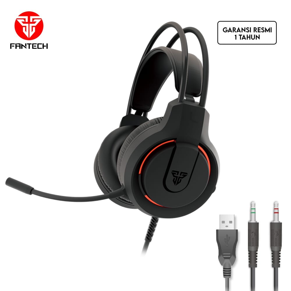 Fantech FLASH HQ53 Headset Gaming Mobile Wired Garansi Resmi 1 Tahun Black White