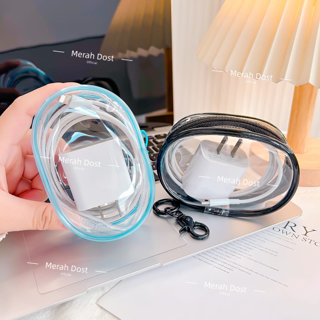 Kotak Penyimpanan Kabel Data Charger Pouch Keychain Mini Bag Untuk Simpan Kabel Data Charger Headset Kosmetik Miniboneka