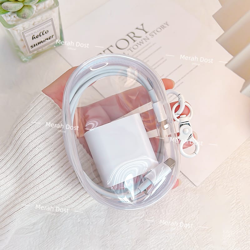 Kotak Penyimpanan Kabel Data Charger Pouch Keychain Mini Bag Untuk Simpan Kabel Data Charger Headset Kosmetik Miniboneka