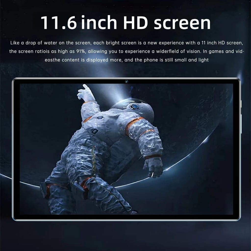 Tablet PC Pro14 16GB+1024GB 11.6inci Tablet Android Layar Penuh Layar Besar Wifi 5G Dual SIM Dual Standby Tablet Anak-anak Belajar