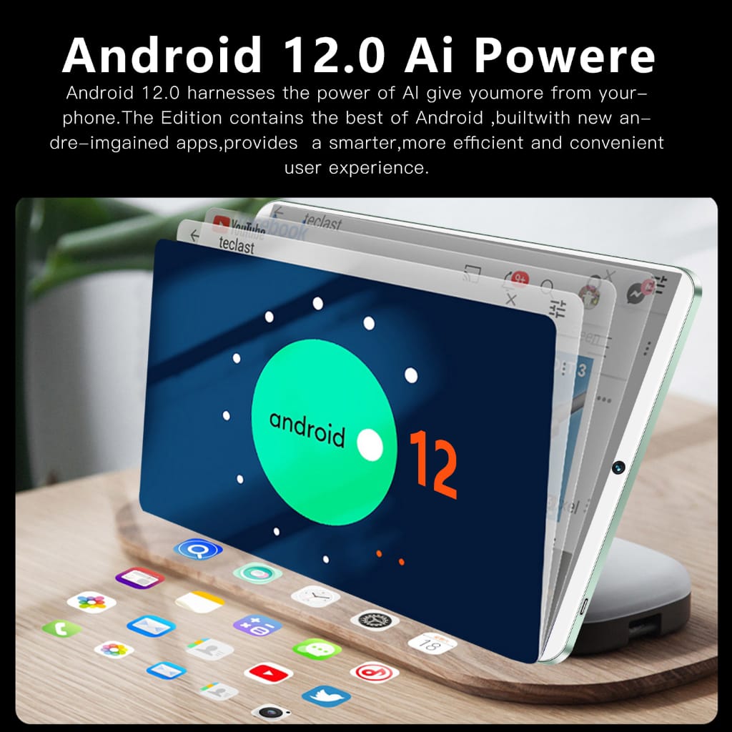 Tablet PC Pro14 16GB+1024GB 11.6inci Tablet Android Layar Penuh Layar Besar Wifi 5G Dual SIM Dual Standby Tablet Anak-anak Belajar