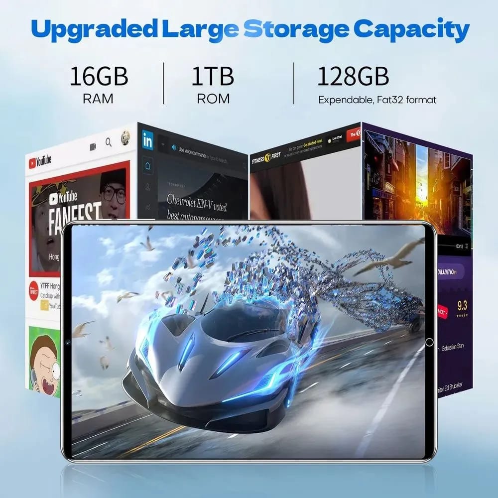 Tablet PC Pro14 16GB+1024GB 11.6inci Tablet Android Layar Penuh Layar Besar Wifi 5G Dual SIM Dual Standby Tablet Anak-anak Belajar