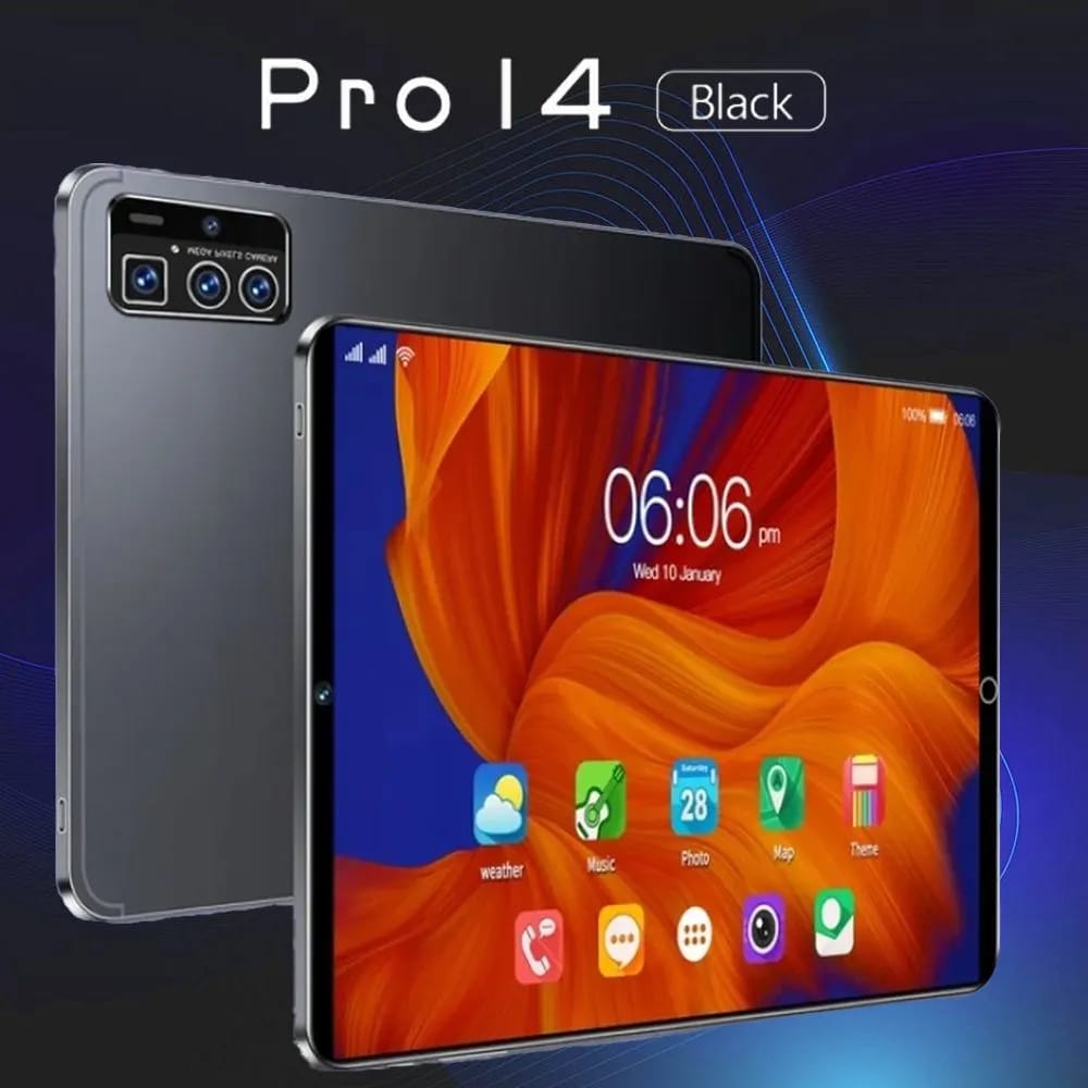 Tablet PC Pro14 16GB+1024GB 11.6inci Tablet Android Layar Penuh Layar Besar Wifi 5G Dual SIM Dual Standby Tablet Anak-anak Belajar