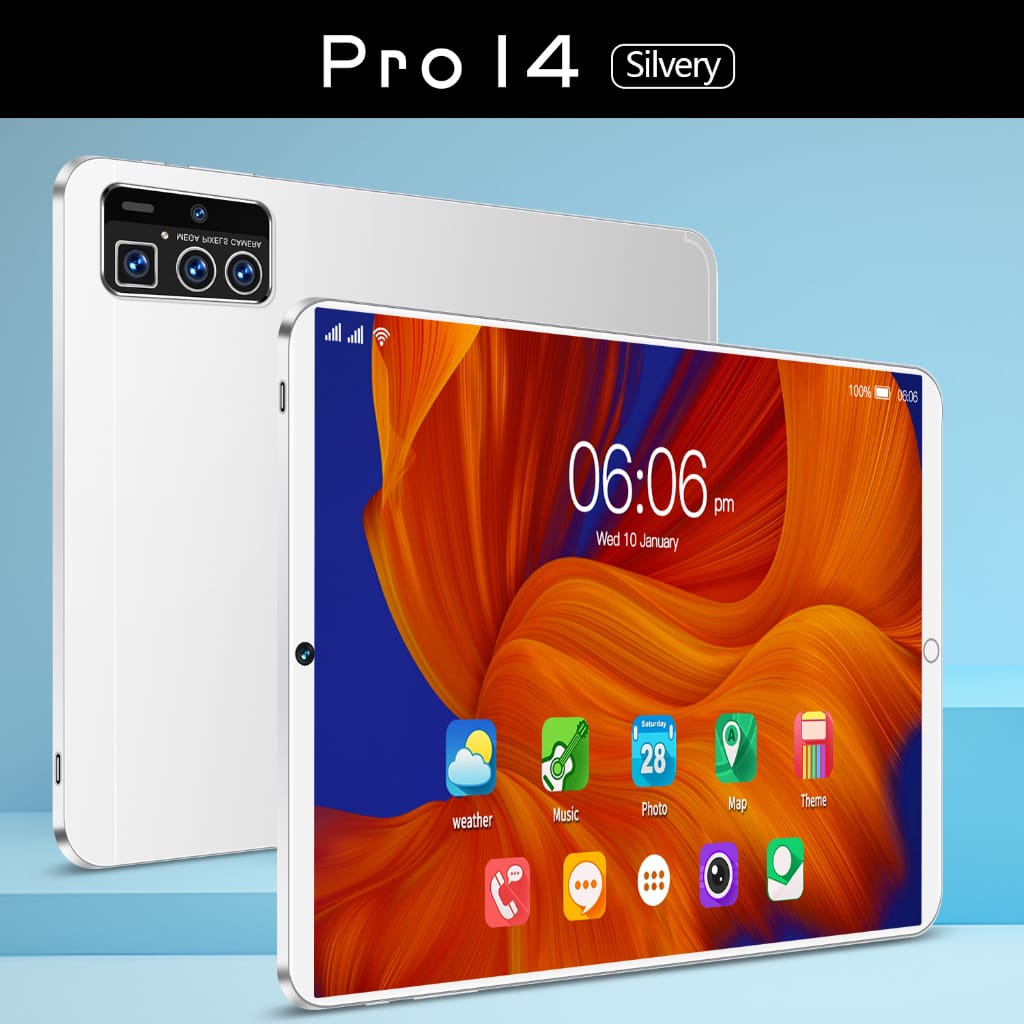 Tablet PC Pro14 16GB+1024GB 11.6inci Tablet Android Layar Penuh Layar Besar Wifi 5G Dual SIM Dual Standby Tablet Anak-anak Belajar