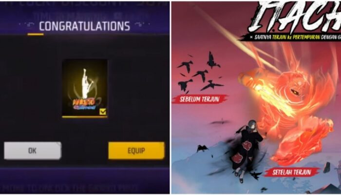 Kode Redeem FF Terbaru Bocor! Skin Naga & Skydive Itachi Menantimu!