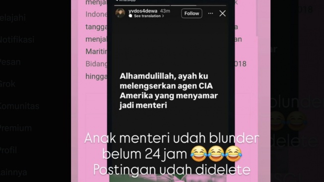 Kontroversi Anak Pejabat, Ibu Saya Dituduh Agen Rahasia?