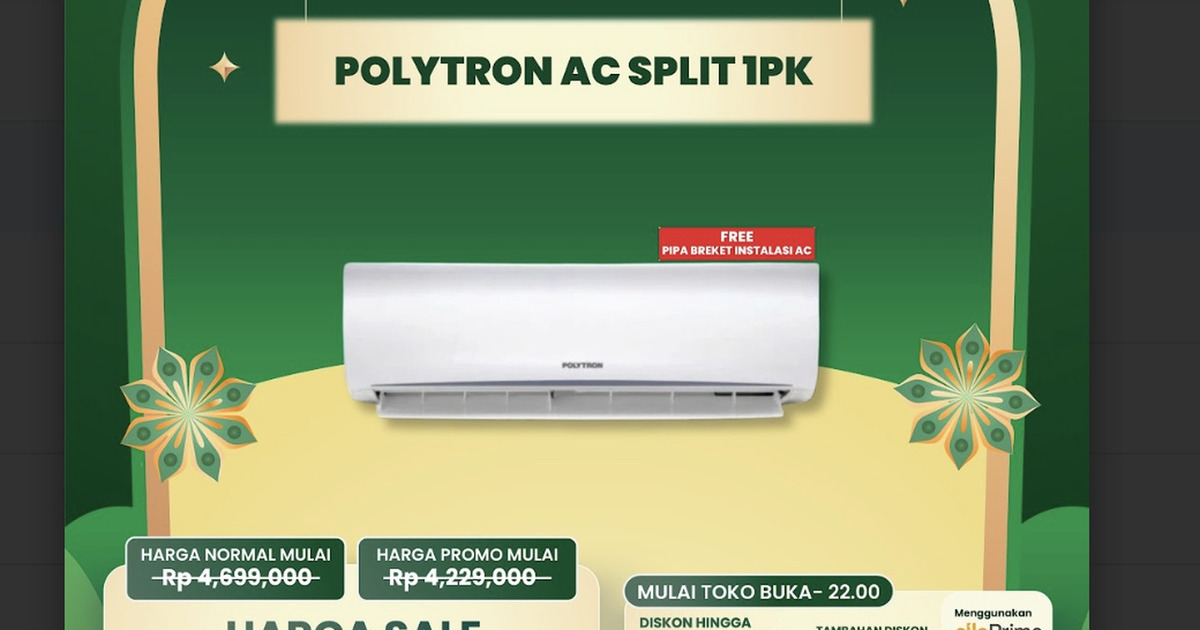 Diskon AC 1 PK Transmart Polytron Fantastis Hemat Jutaan!