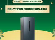 Hemat Jutaan Kulkas Side by Side Polytron di Transmart