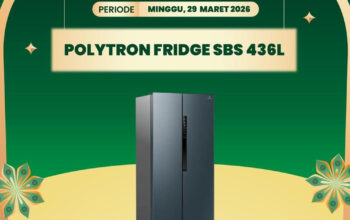 Hemat Jutaan Kulkas Side by Side Polytron di Transmart