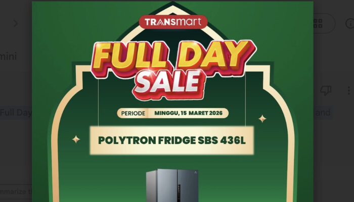 Kulkas Side by Side Polytron Diskon Gila di Transmart Cek Sekarang