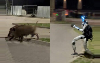 Robot Humanoid Edward Usir Babi Hutan Aksi Viral Dunia