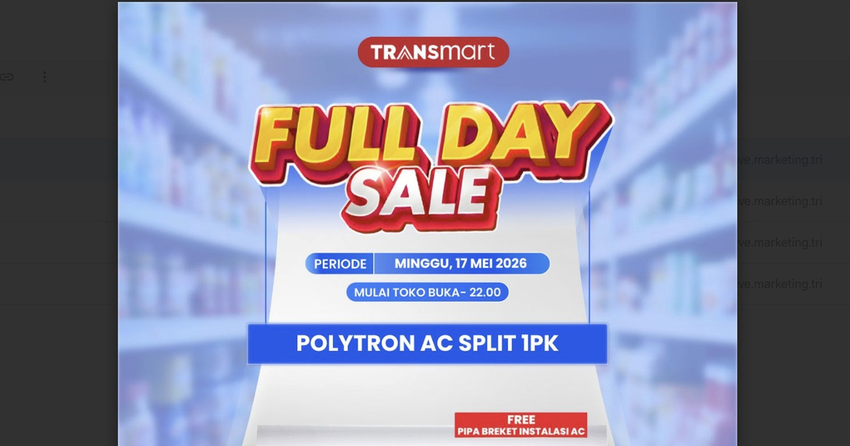AC Polytron 1 PK Diskon Jutaan di Transmart Full Day Sale