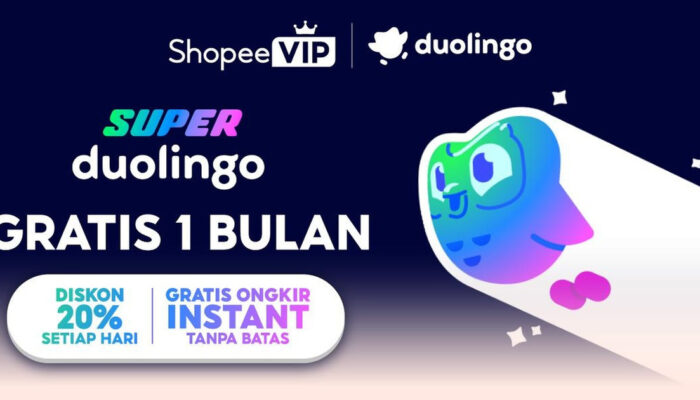 Belajar Bahasa Gratis Sebulan dari ShopeeVIP Duolingo!