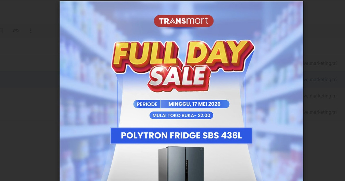 Polytron 436L Harga Anjlok di Transmart Full Day Sale