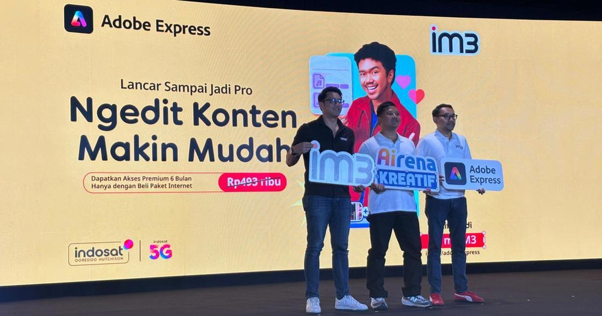 IM3 Gratis Adobe Express Premium Bikin Konten Makin Pro