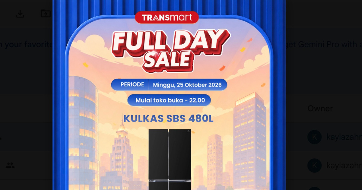 Kulkas SBS 480L Diskon Jutaan Transmart Full Day Sale!